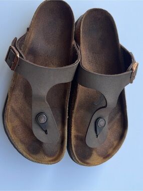 Birkenstock Gizeh Brown Birko-Flor Thong Sandals Women’s 36